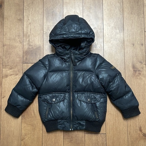 Finger In The Nose kids winter down puffer jacket coat 2/3 years black hood - Picture 1 of 12